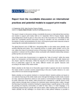 Report from the roundtable discussion on international practices and potential models to support print media