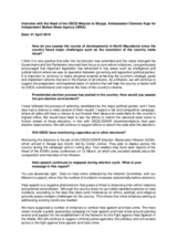 Interview with the Head of the OSCE Mission to Skopje, Ambassador Clemens Koja for Independent Balkan News Agency (IBNA)