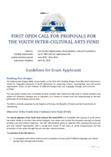 First open call for proposal for the Youth Inter-cultural Arts Fund- Application Form
